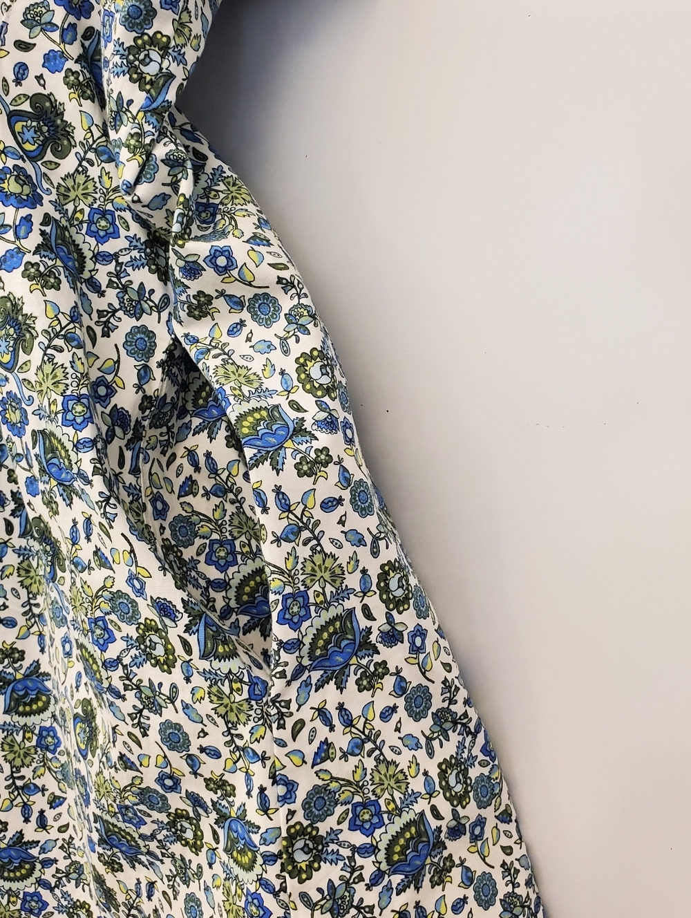 Janice Dress Mini By Exquise Floral Smocked Waist in Blue White Muticolor Large - Picture 6 of 12